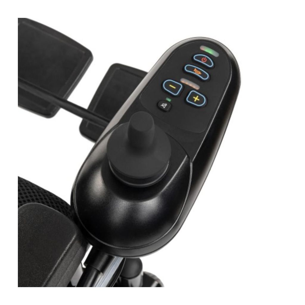 ELECTRIC TIM - Elrullstol inkl. joystick för ledsagare | Stora bakhjul