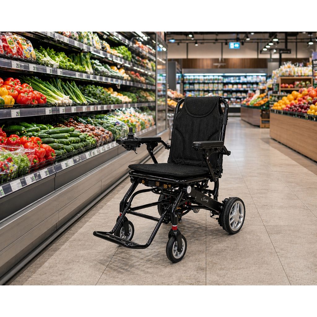 SMART TIM ultralätt Elrullstol | 14,7 kg | Svart