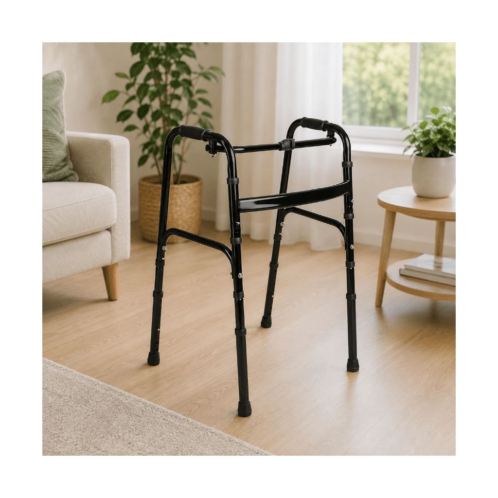 FOLDY | Fällbart gångstativ | 136 kg | Ihopfälld 52 × 13 × 50 cm