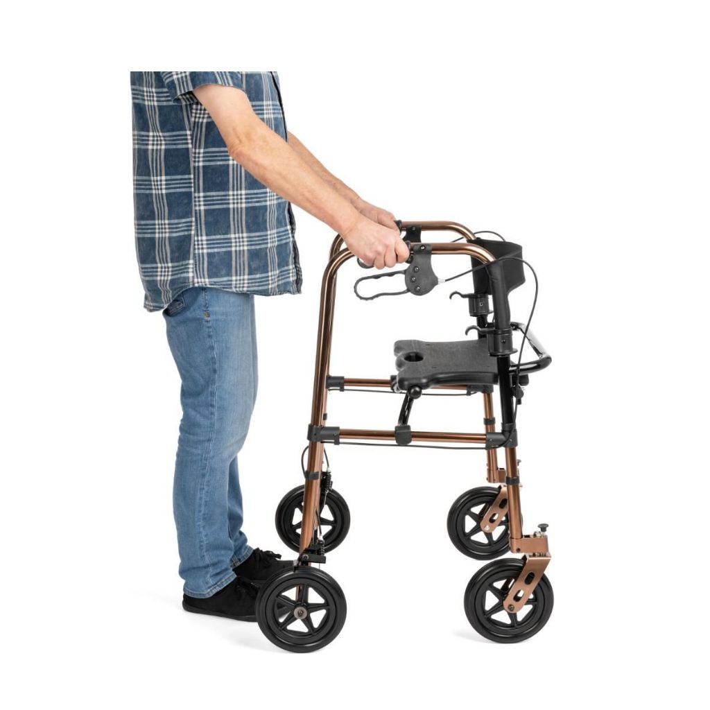 DEFENDER - 4 - hjulet gangstativ med sæde og bremser