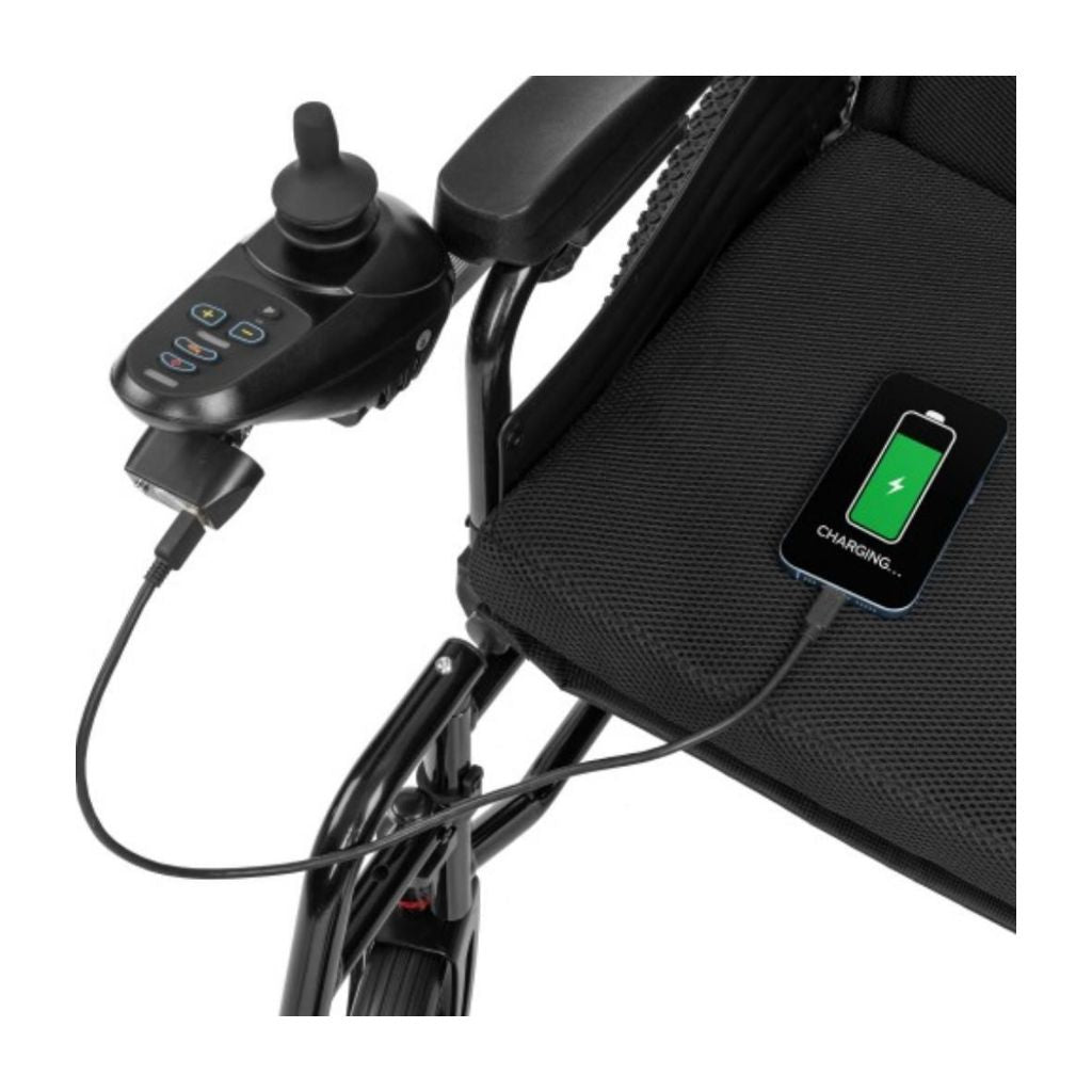 ELECTRIC TIM el - kørestol inkl. joystick til ledsager | Store baghjul