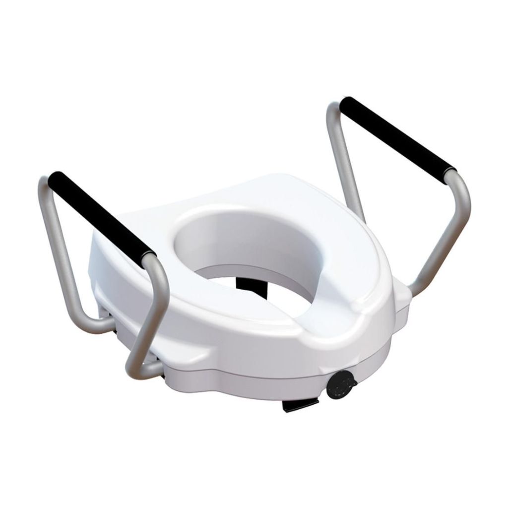 Toalettsitsförhöjare | Uppfällbara armstöd | 12,5 cm