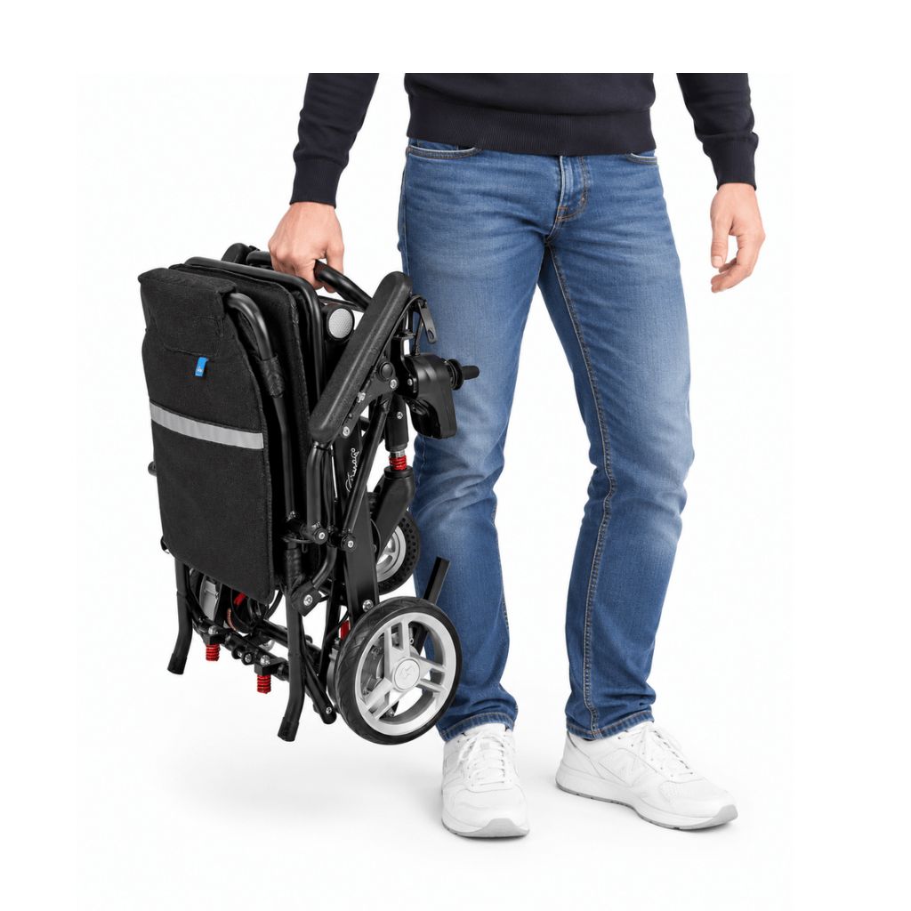 SMART TIM ultralätt Elrullstol | 14,7 kg | Svart